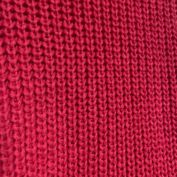 Red Chunky Knit Sweater Tank 1X - Picture 4 of 4